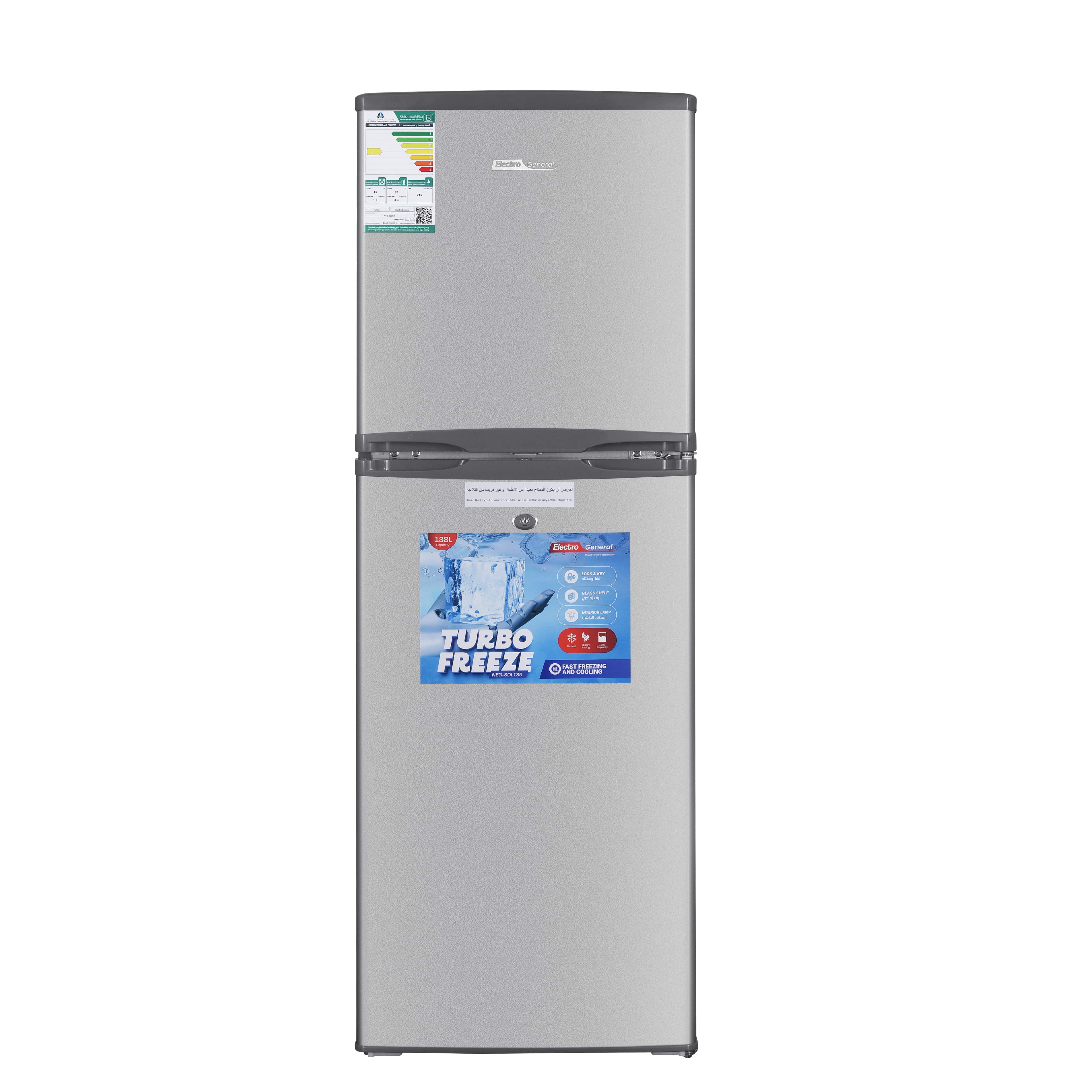 Electro General 138L Defrost Double Door Refrigerator NEG-SDL139